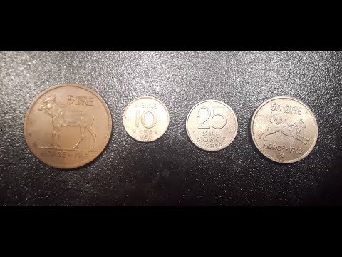 ORE NORGE COIN VALUES - 5 10 25 50 Ore Norge Coin VALUES