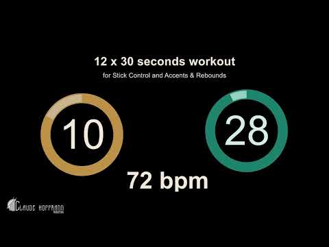 12 times 30 seconds Metronome, speeds 60 to 90 bpm