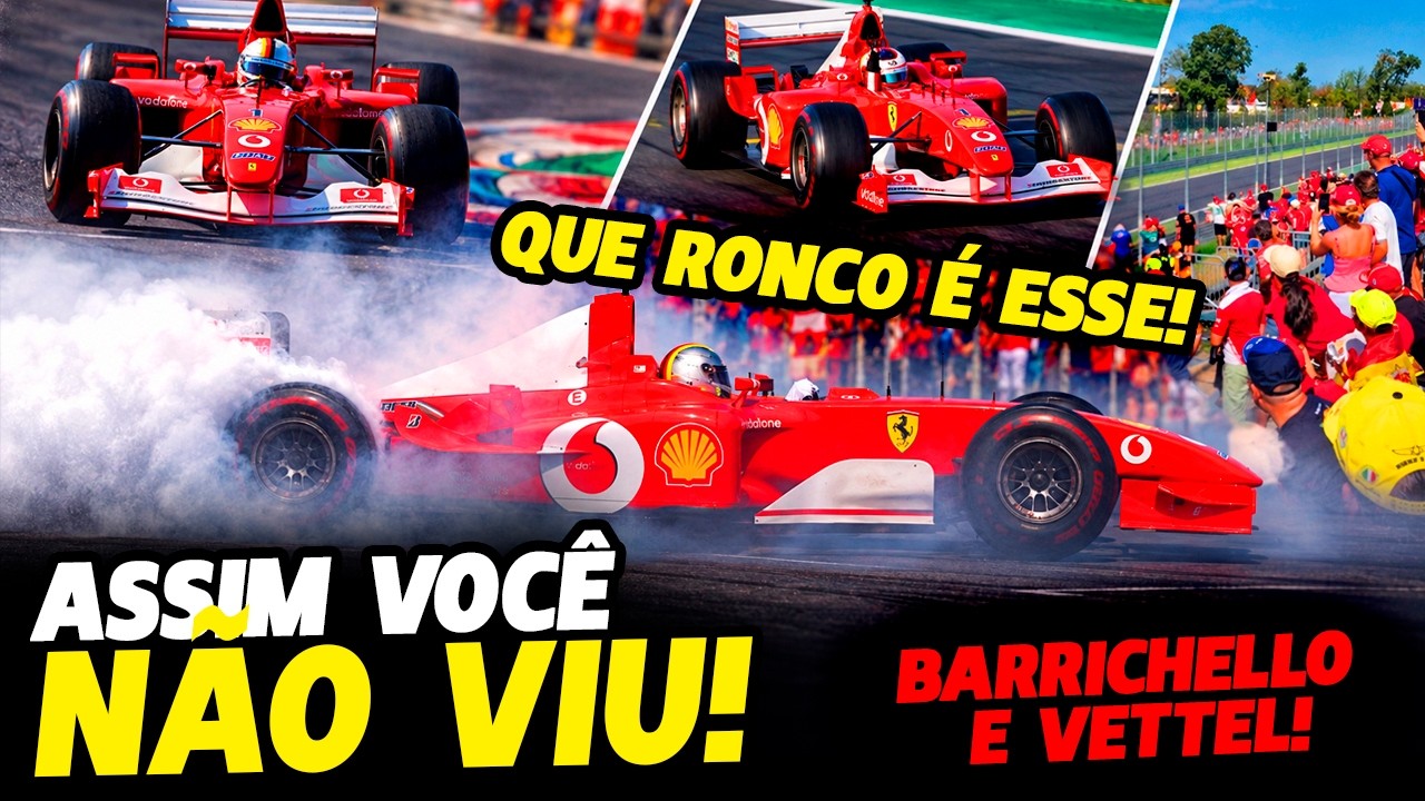 V10! OUÇA O RONCO DA FERRARI F-2002 PILOTADA POR BARRICHELLO E VETTEL EM MONZA | FÓRMULA 1