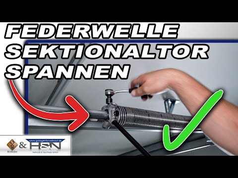 Sectional door spring tensioning / Sectional door spring shaft tensioning / Retensioning torsion ...