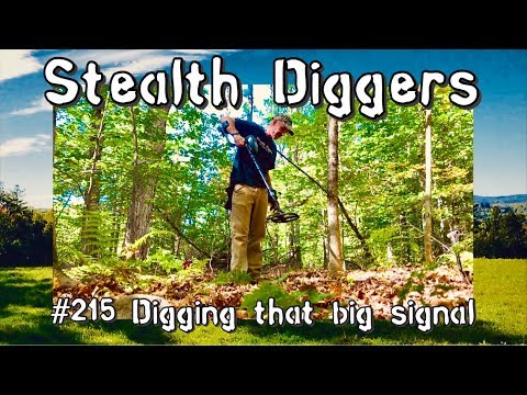 Digging that big signal #215 Metal detecting relic hunting dirt fishing NH cellar holes garrett