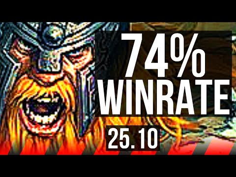 OLAF vs TEEMO (TOP) | 74% winrate | KR Master | 25.10