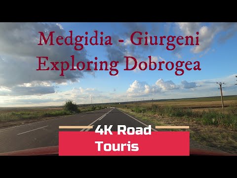 Driving Romania: DJ222 & DN2A Medgidia - Giurgeni - 4k scenic drive through Dobrogea + Danube bridge