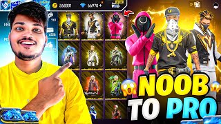 FREE FIRE 2X NOOB TO PRO IN LEVEL 1 ID I GOT ALL RARE AND NEW ITEMS IN NOOB ID -GARENA FREE FIRE