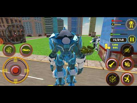 US Police Transform Robot Car White Tiger Game!PK GAMER