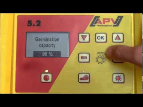 Seed rate calibration over grains/m2 with APV 5.2 control box for pneumatic seeders_en
