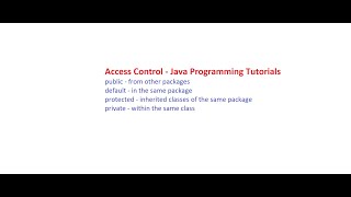 Access Control   Java Programming Tutorials