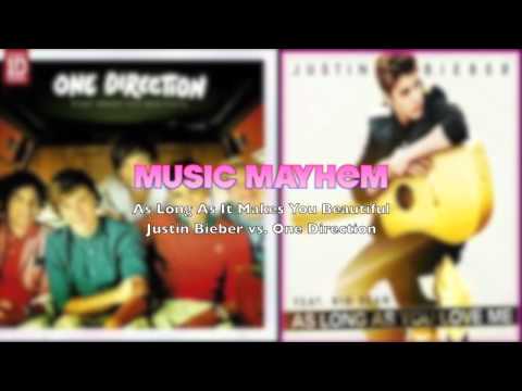 Justin Bieber vs. One Direction- As Long As It Makes You Beautiful