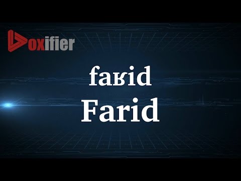 How to Pronunce Farid in French - Voxifier.com