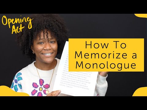 How To Memorize a Monologue