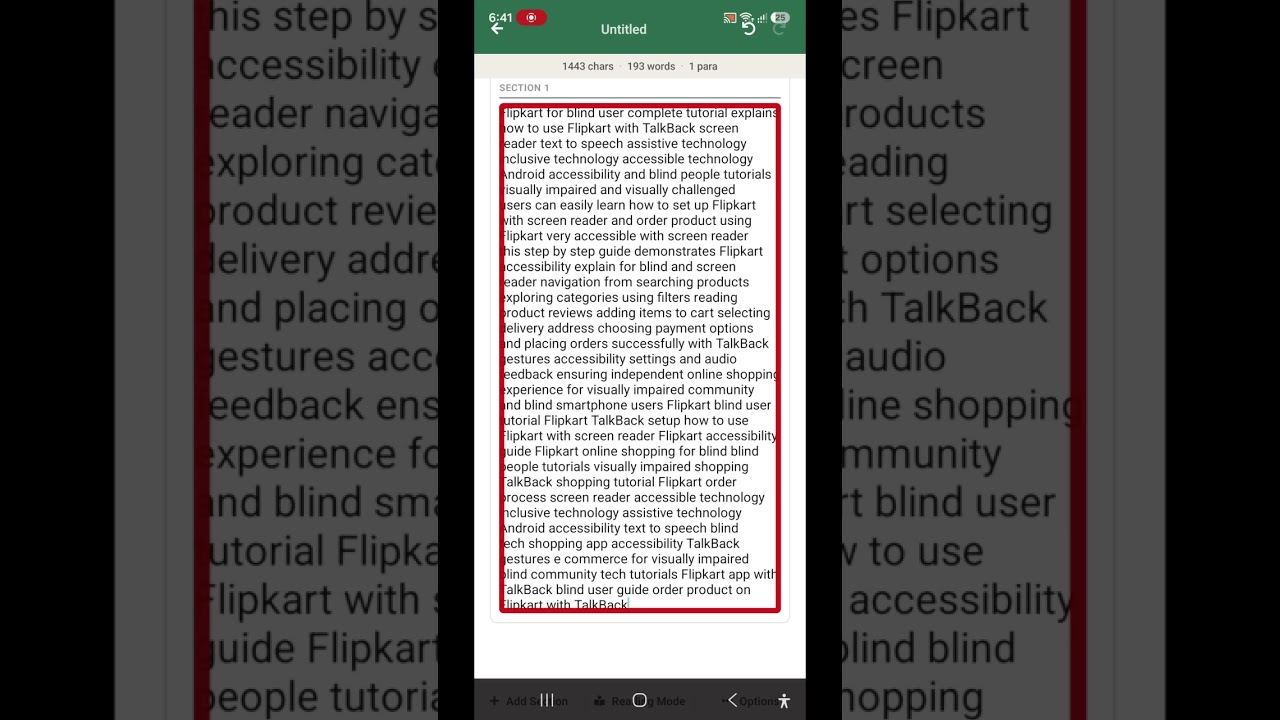 Flipkart accessibility for blind search product place  order find product with TalkBack Flipkart 