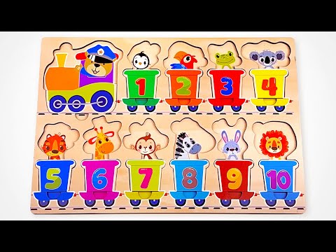 All Aboard the Animals Train 🐯 | Learn Numbers 1-10 with Activity Puzzle | Preschool Learning Video