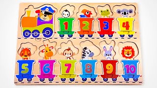 Download lagu All Aboard the Animals Train 🐯 | Learn Numbers 1-10 with Activity Puzzle | Preschool Learning Video mp3