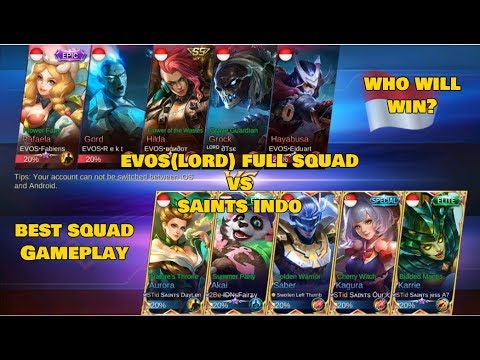 EVOS (LORD) VS SAINTS INDO [BEST SQUAD GAMEPLAY] Mobile Legends Indonesia