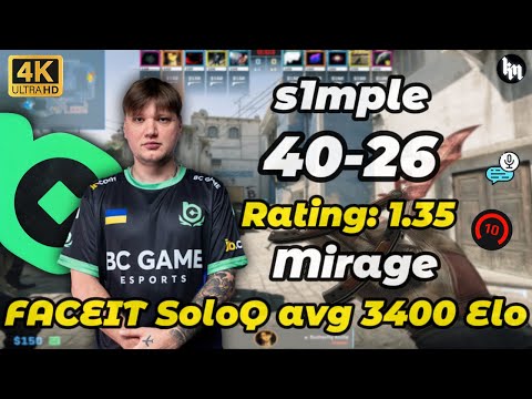 s1mple (40-26) SoloQ avg 3400 Elo (Mirage) | Dec 22, 2025 #cs2 #s1mple