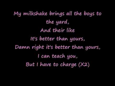 Milkshake with lyrics