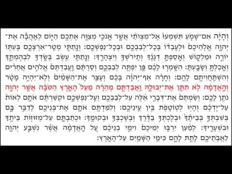 Saying the Shma Part 2 - Vehaya (Hebrew Text)
