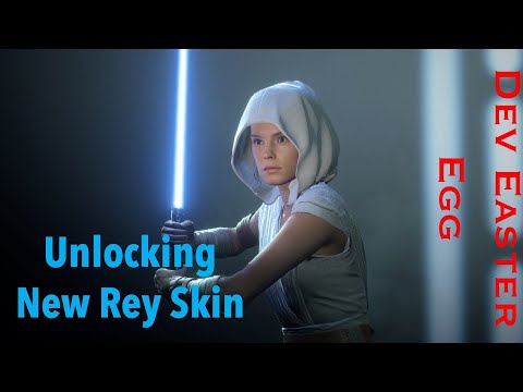 Battlefront 2 Unlocking the New Rey Skin + Dev Easter Egg!!