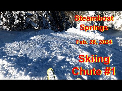 Skiing Chute #1 at Steamboat Springs