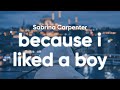 Sabrina Carpenter - because i liked a boy (Clean - Lyrics)