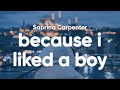 Sabrina Carpenter Because I Liked A Boy Clean Lyrics