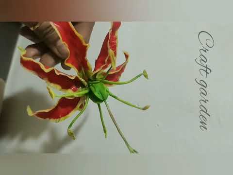 clay gloriosa lily flower by craft garden ✨