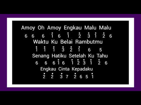 Not Angka Recorder Lagu Pop Mandarin Indonesia "AMOY" Anis Marsela