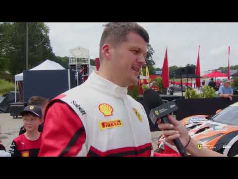 Ferrari Challenge NA   Road Atlanta 2023  David Voronin  vincitore Coppa Shell Gara 1
