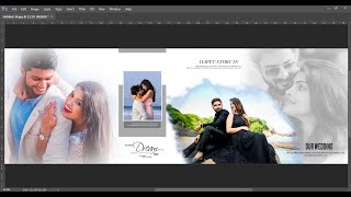 Wedding Album Design 12x36 in Photoshop Tutorial #WeddingAlbumDesign