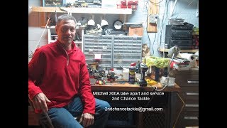Mitchell 300a fishing reel,  How to take apart and service the reel