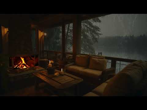 More Calm When Immersing in Balcony Ambience with Heavy Rain - Rain Covers my Mind