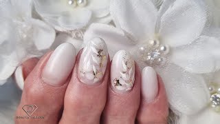 Watch me do my client gel rebalance with elegant autumn nail art.