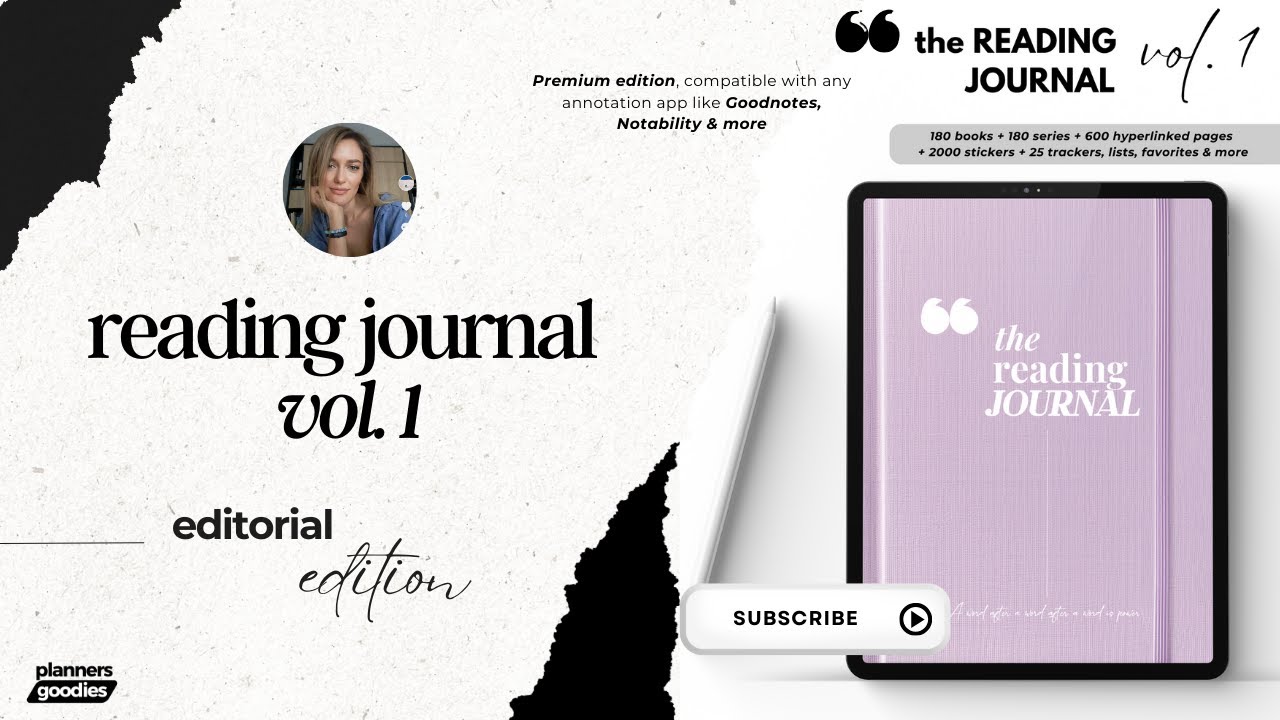 Digital Reading Journal for Goodnotes/Notability and iPad/Android tablets flip through