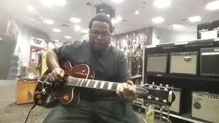 Video thumbnail for Playing a Gretch G2420T Streamliner Hollowbody Electric Guitar at Guitar Center in Las Vegas, NV by Christian Phifer