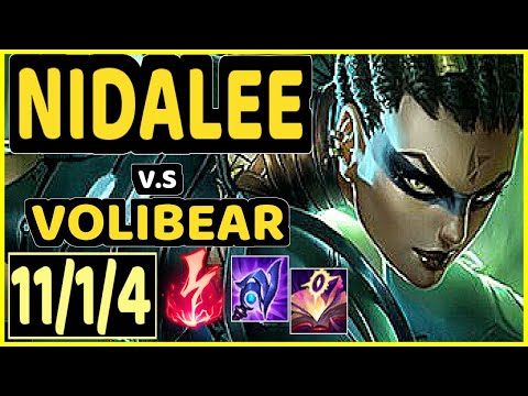NIDALEE vs VOLIBEAR - 11/1/4 KDA JUNGLE GAMEPLAY - KR Ranked GRANDMASTER