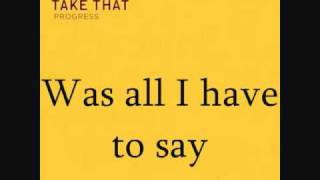 Take That - Eight Letters | Progress Album | Lyrics