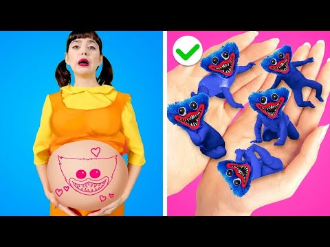 SQUID GAME DOLL IS PREGNANT! Huggy Wuggy is Alive? | Funny Situations & Hacks by Gotcha! Viral