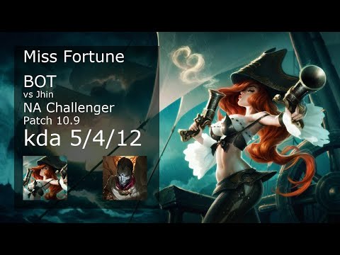 Miss Fortune ADC & Vel'Koz vs Jhin & Zyra - NA Challenger 5/4/12 Patch 10.9 Gameplay