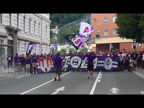 Fanmarsch von Austria Salzburg vor Derby gegen SAK 1914