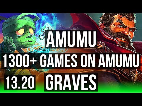 AMUMU vs GRAVES (JNG) | 1300+ games, 1.6M mastery, 3/4/18 | KR Master | 13.20