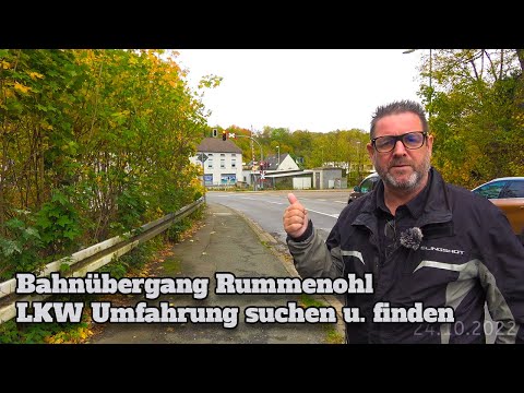 Bahnübergang Rummenohl 2022 LKW Umleitung