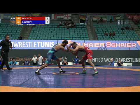 1/2 FS - 57 kg: A. SARLAK (IRI) v. T. GILMAN (USA)
