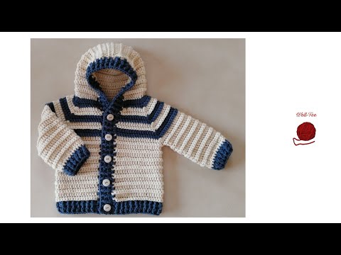 Babyjacke häkeln, Schritt für Schritt, andere Größen siehe Infobox