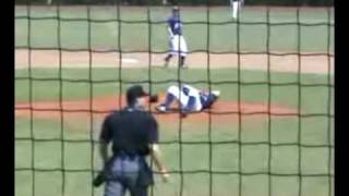 Wade Korpi gets hit by 100mph line drive - With Slo-Motion