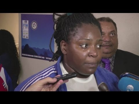Idalys Ortiz reacts after day 6 at IJF Judo World Championships in Rio