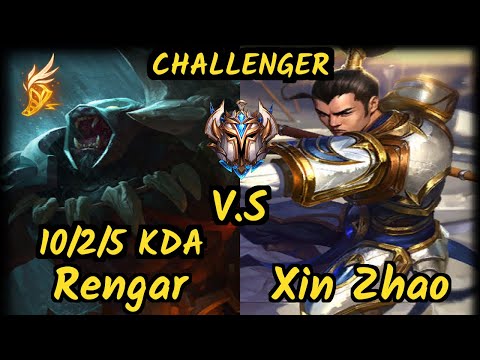 Nightblue3 (RENGAR) vs XIN ZHAO - 10/2/5 KDA JUNGLE CHALLENGER GAMEPLAY - NA