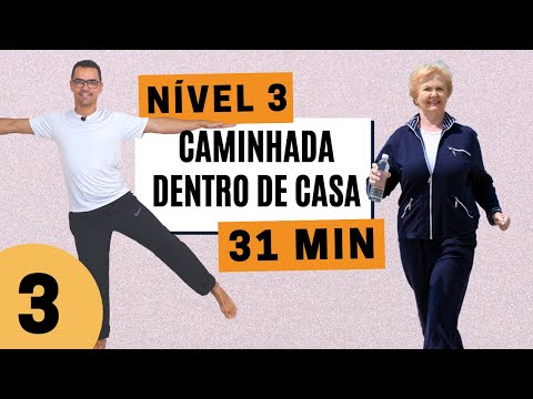 CAMINHADA EM CASA 10MIL PASSOS - 3 | NÍVEL 3 | Exercícios sem impacto para emagrecer