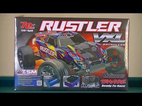 Traxxas Rustler VXL Brushless TSM RTR Unboxing 2018 Rock N Roll Body Review 70+ Mph for Under $270