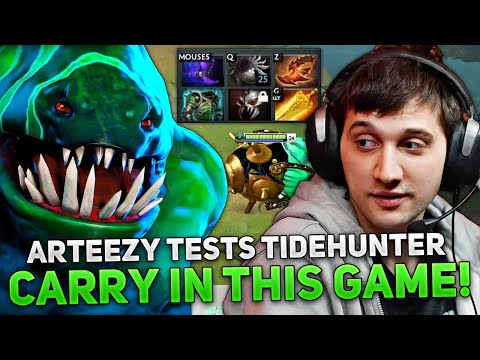Arteezy tests Tidehunter carry in This Game!
