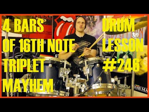 Cool Drum Solo Idea - 16th Note Triplet Exercise- Drum Lesson #246